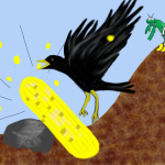 The crow wants the corn.